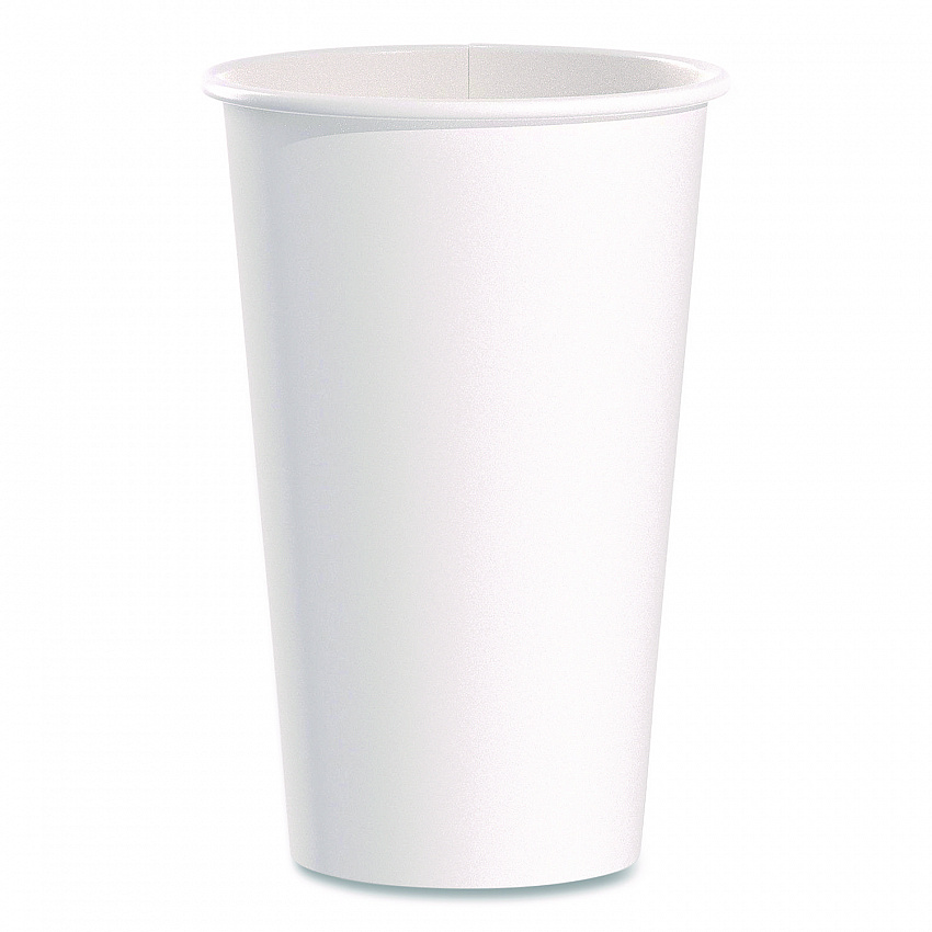 Paper Hot Cups, 16 oz, White, 50/Pack (316WPK)