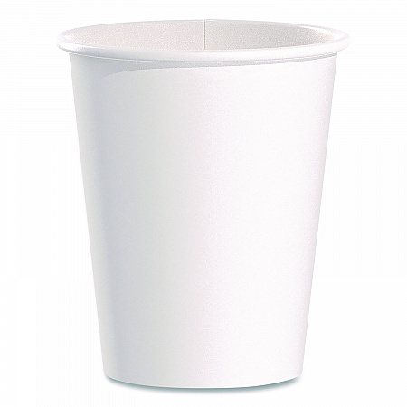 Paper Hot Cups, 10 oz, White, 50/Pack (370WPK)