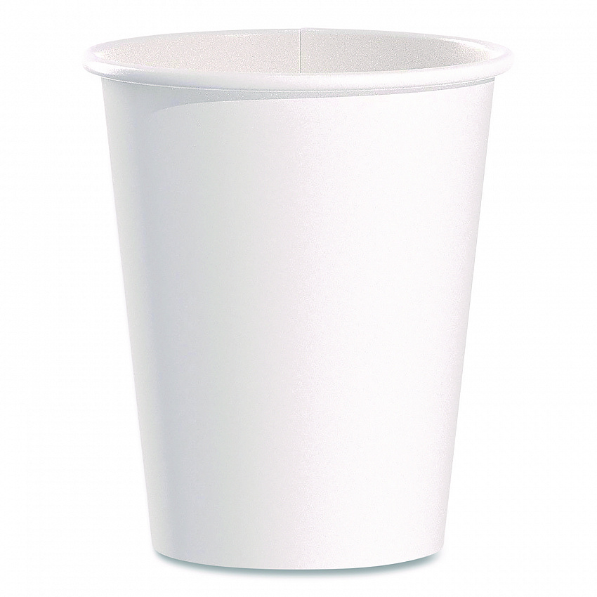 Paper Hot Cups, 10 oz, White, 50/Pack (370WPK)