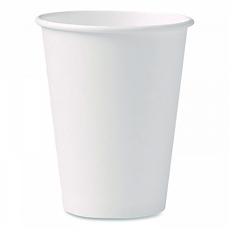 Paper Hot Cups, 12 oz, White, 50/Pack (412WNPK)