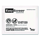 PDI Easy Screen Cleaning Wipes, Individually Wrapped, 1-Ply, 5 x 8, Unscented, White, 50/Box (H01050)