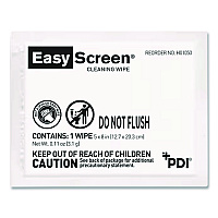 PDI Easy Screen Cleaning Wipes, Individually Wrapped, 1-Ply, 5 x 8, Unscented, White, 50/Box (H01050)