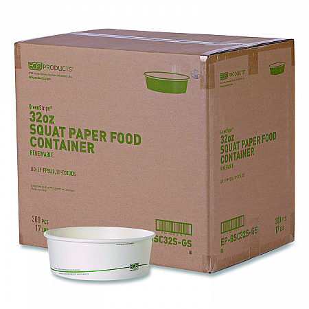 GreenStripe Paper Food Containers, 32 oz, 7.28
