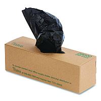 Dog Waste Bags, Open-Face, 0.5 gal, 8" x 13", Black, Perforated Roll, 200 Bags/Roll, 10 Rolls/Carton (28600)