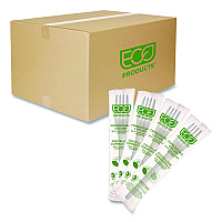 Plantware CPLA Cutlery, Individually Wrapped, Fork, Plastic, White, 1,000/Carton (EPS017W)