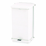 Defenders Heavy-Duty Steel Step Can, 6.5 gal, Steel, White (ST12EPLWH)
