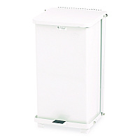 Defenders Heavy-Duty Steel Step Can, 6.5 gal, Steel, White (ST12EPLWH)