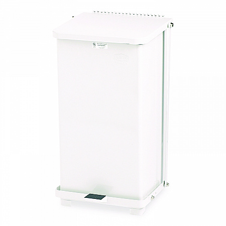 Defenders Heavy-Duty Steel Step Can, 6.5 gal, Steel, White (ST12EPLWH)