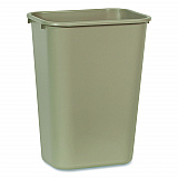 Deskside Plastic Wastebasket, 10.25 gal, Plastic, Beige (295700BG)