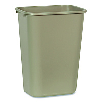 Deskside Plastic Wastebasket, 10.25 gal, Plastic, Beige (295700BG)