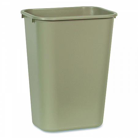 Deskside Plastic Wastebasket, 10.25 gal, Plastic, Beige (295700BG)
