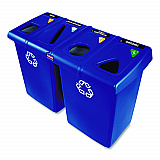 Glutton Recycling Station, Four-Stream, 92 gal, Plastic, Blue (1792372)