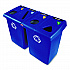 Glutton Recycling Station, Four-Stream, 92 gal, Plastic, Blue (1792372)