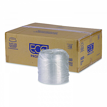 100% Recycled Content Round Plate Lids, Plastic, 9