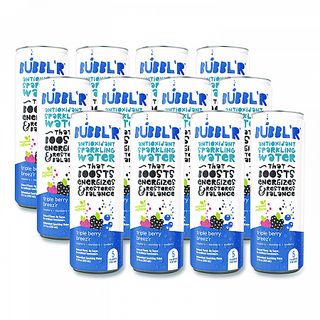 Antioxidant Sparkling Water, Triple Berry Breez'r, 12 oz Can, 12 Cans/Carton (WIC00028)