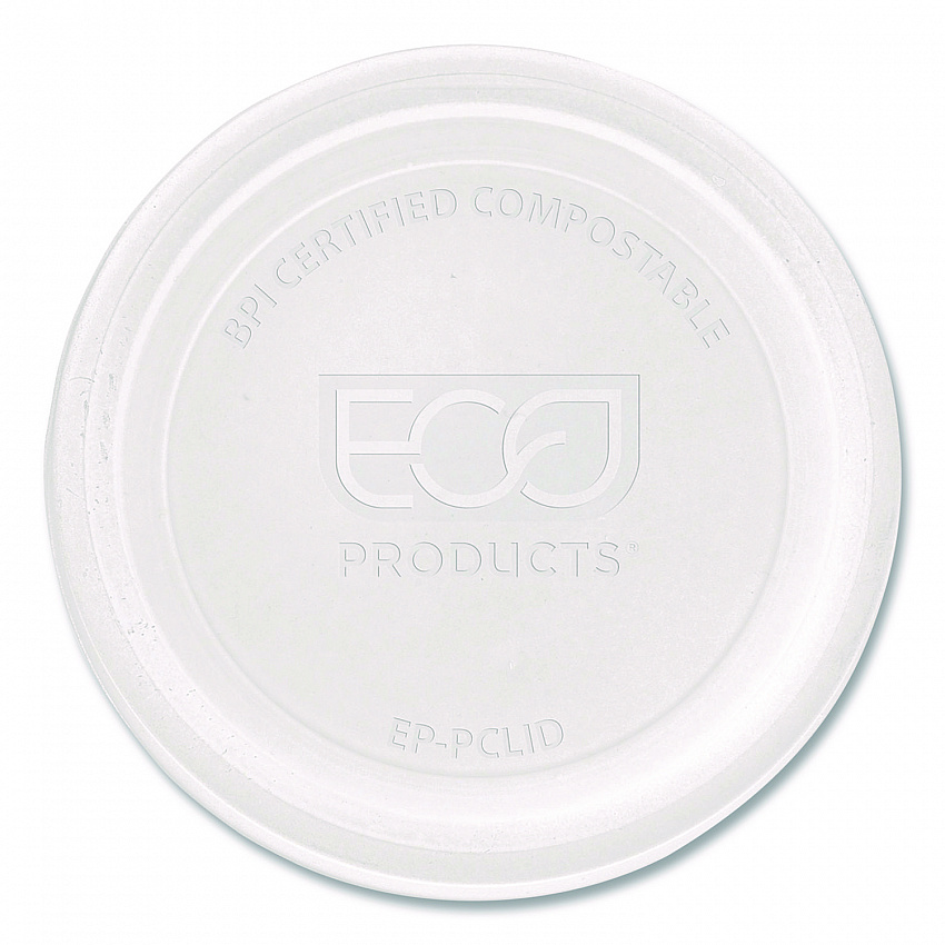 Compostable Clear PLA Plastic Portion Cup Lids, Fits 2 oz to 4 oz Portion Cups, Clear, 2,000/Carton (EPPCLID)