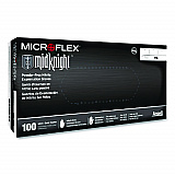 MICROFLEX MidKnight Powder-Free Nitrile Gloves, XX-Large, 4.7 mil (Palm), 5.9 mil (Fingers), 9.6" Long, Black, 100/Box (MK296XXL)