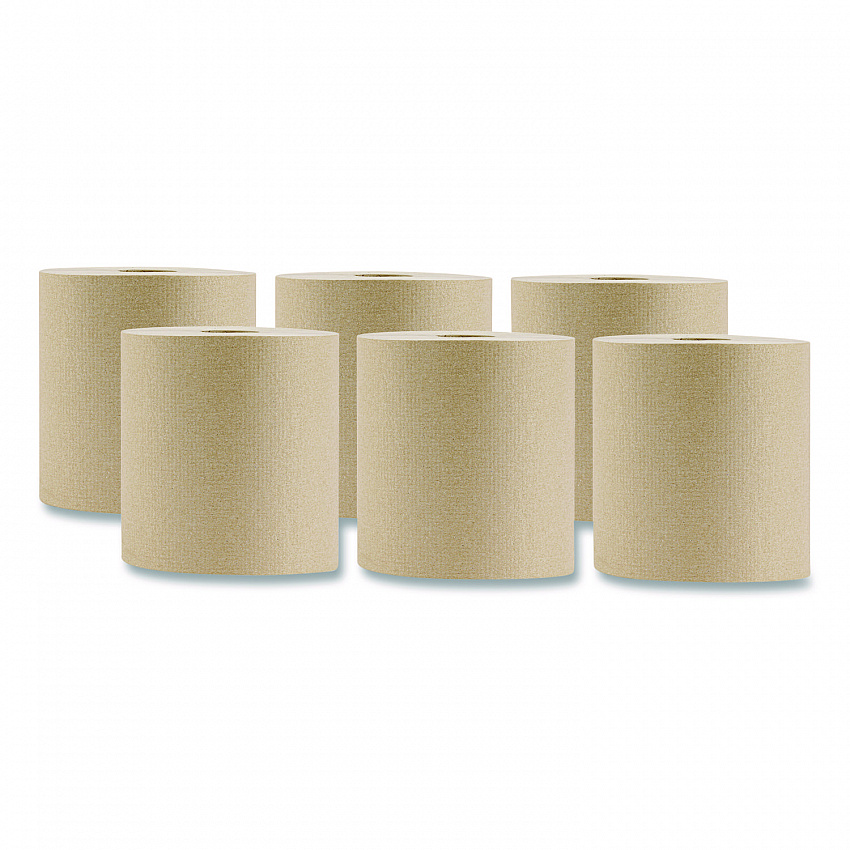 Hardwound Towel, 1-Ply, Brown, 800 ft, 6 Rolls/Carton (55583)