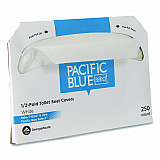 Safe-T-Gard Half-Fold Toilet Seat Covers, Half-Fold, 14.5 x 17.44, White, 250/Pack, 4 Packs/Carton (47052)