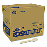 Bamboo Cutlery, Mediumweight Fork, Paper, Light Golden, 100/Pack, 10 Packs/Carton (ANFBAM)