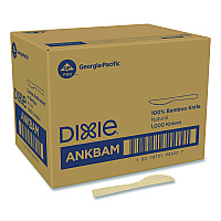 Bamboo Cutlery, Mediumweight Knife, Paper, Light Golden, 100/Pack, 10 Packs/Carton (ANKBAM)