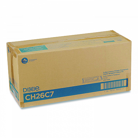 Heavyweight Polystyrene Cutlery, Fork/Knife/Teaspoon, Plastic, White, 250/Carton (CH26C7)