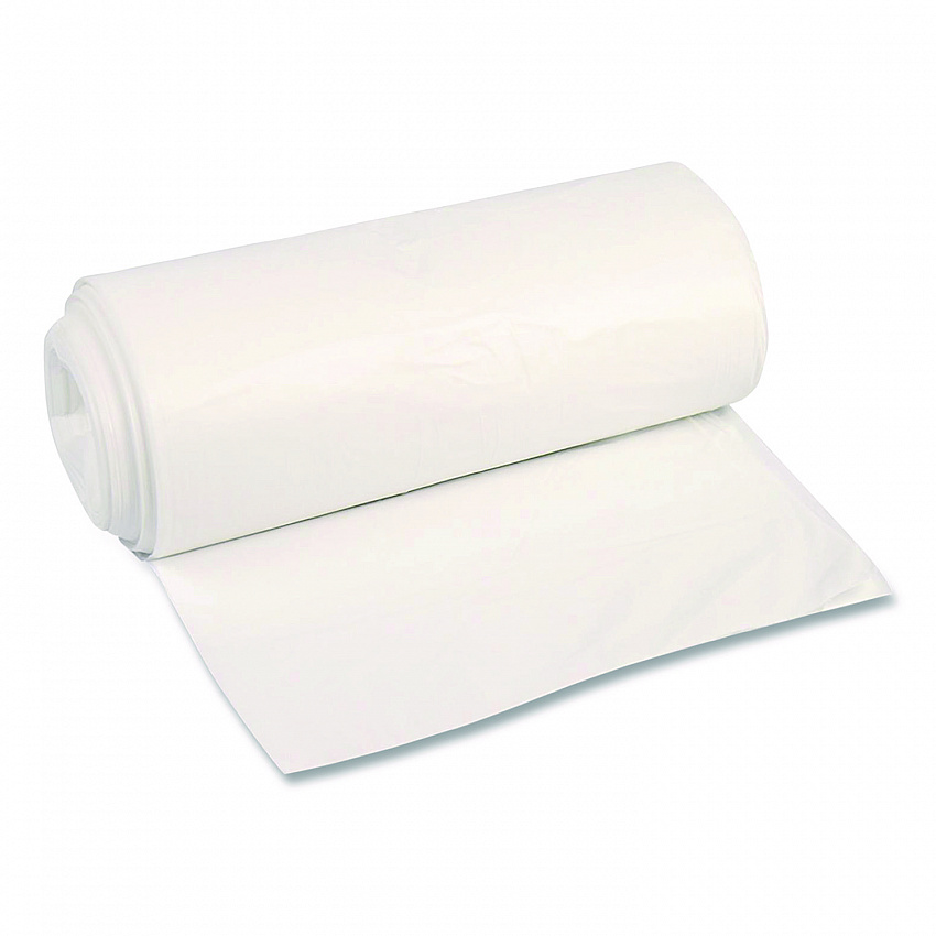 High-Density Can Liners, 45 gal, 22 mic, 40 x 48, Natural, Perforated Roll, 150/Carton (404822N)