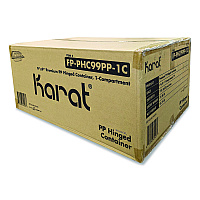Polypropylene Plastic Hinged Container, 9 x 9 x 3, Black/Clear, Plastic, 50/Pack, 3 Packs/Carton (FPPHC99PP1C)