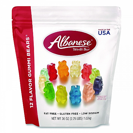 Gummi Bears, 12 Assorted Fruit Flavors, 36 oz Bag (ACG53336)