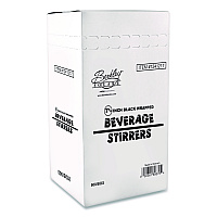Wrapped Polypropylene Stirrers, 7.75", Black, 500/Box (BEP89378)
