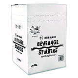 Wrapped Polypropylene Stirrers, 5.5", Black, 500/Box (BEP90209)