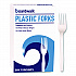 Mediumweight Polystyrene Cutlery, Fork, Plastic, White, 100/Box (FORKMWPSBX)