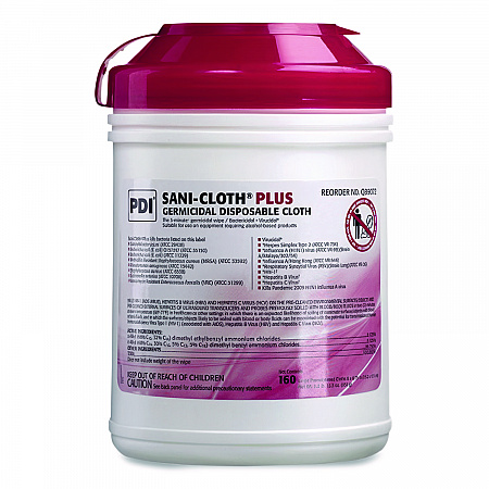 PDI San-Cloth Plus Germicidal Disposable Cloth, 6 x 6.75, Unscented, White, 160/Pack (Q89072PK)