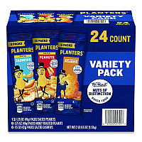 Salted Nuts Variety Pack, Assorted Flavors, 1.5 oz/1.75 oz Packs, 24/Carton (884624)