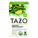 Tea Bags, Organic Green Ginger, 16/Box (TAZ00356BX)