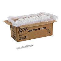 Mediumweight Polypropylene Cutlery, Individually Wrapped, Fork, Plastic, White, 1,000/Carton (FMP23C)