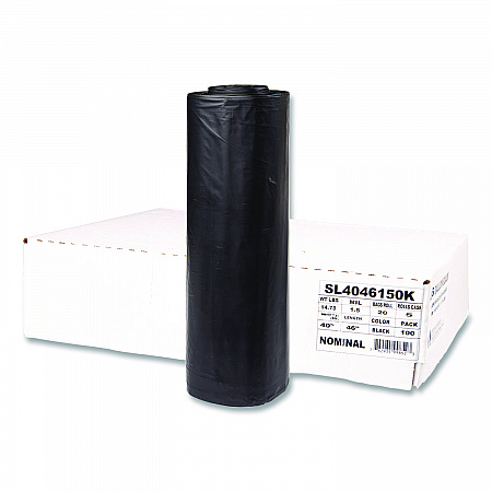 Institutional Low-Density Can Liners, 45 gal, 1.5 mil, 40