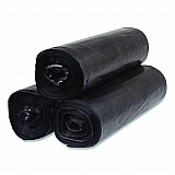 Low-Density Commercial Can Liners, 60 gal, 1.15 mil, 38 x 58, Black, Interleaved Roll, 25 Bags/Roll, 4 Rolls/Carton (SLW3858SPK)