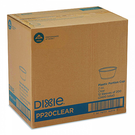 Plastic Souffle/Portion Cups, 2 oz, Clear, 200/Sleeve, 12 Sleeves/Carton (PP20CLEAR)