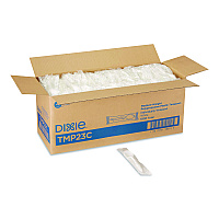 Mediumweight Polypropylene Cutlery, Individually Wrapped, Spoon, Plastic, White, 1,000/Carton (TMP23C)