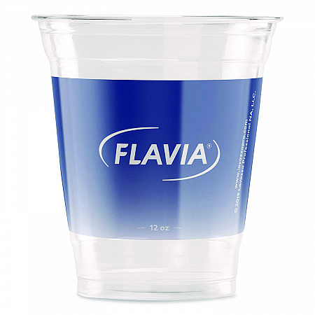 Cold Cups 12 oz, Blue Band Flavia Logo, Clear/Blue, 1,000/Carton (25200058)