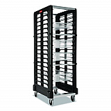End Loader Rack for Food Boxes and Sheet Pans, 18 Rack, Plastic, 23.75" x 28.75" x 67.88", Black (FG332000BLA)