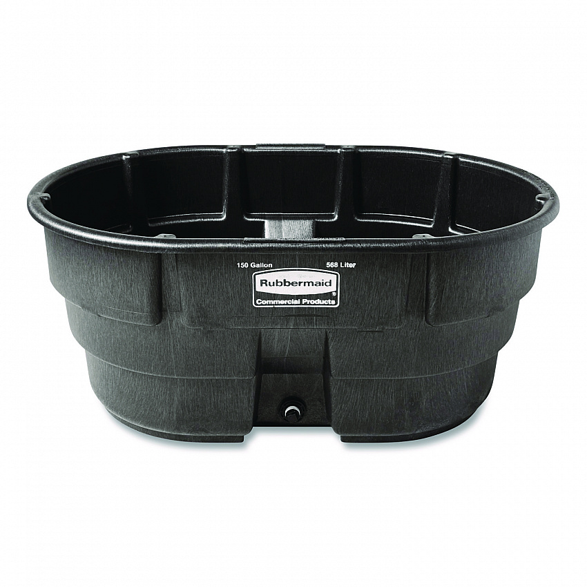 Stock Tank, 150 gal, 39" x 58" x 25", Polyethylene, Black (FG424500BLA)