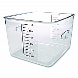 Square Storage Container, 12 qt, 10.5 x 11.31 x 7.75, Clear, Plastic (FG631200CLR)