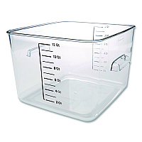 Square Storage Container, 12 qt, 10.5 x 11.31 x 7.75, Clear, Plastic (FG631200CLR)