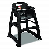 Sturdy Chair Youth Seat with Casters, Black (FG780508BLA)