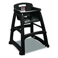 Sturdy Chair Youth Seat with Casters, Black (FG780508BLA)