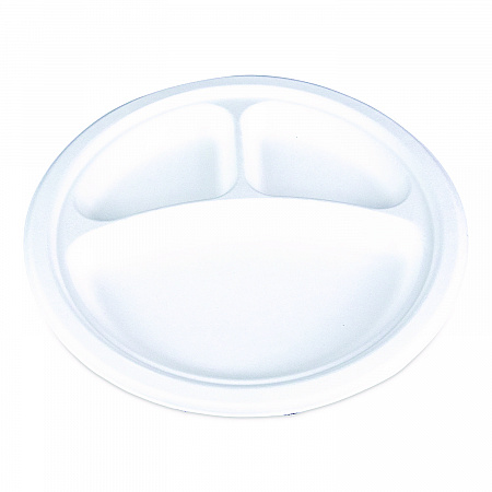 ChampWare Molded Fiber Tableware, 3-Compartment Plate, 10