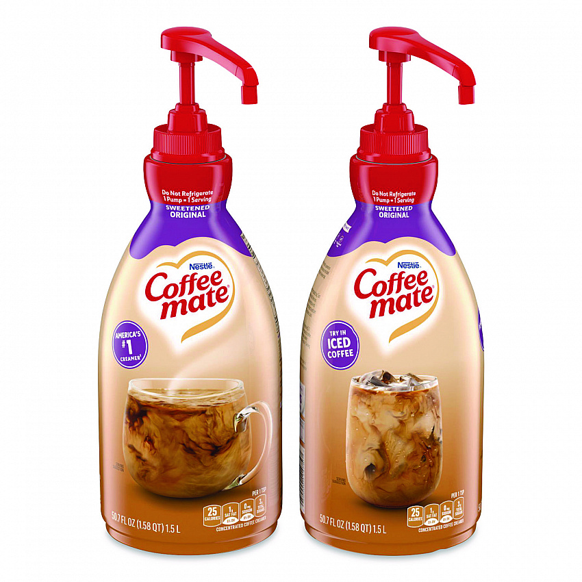Liquid Coffee Creamer, Sweetened Original, 1.5 L Pump Bottle, 2/Carton (13799CT)