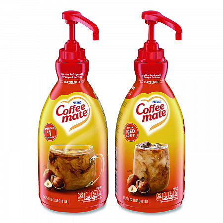 Liquid Coffee Creamer, Hazelnut, 1.5 L Pump Bottle, 2/Carton (31831CT)